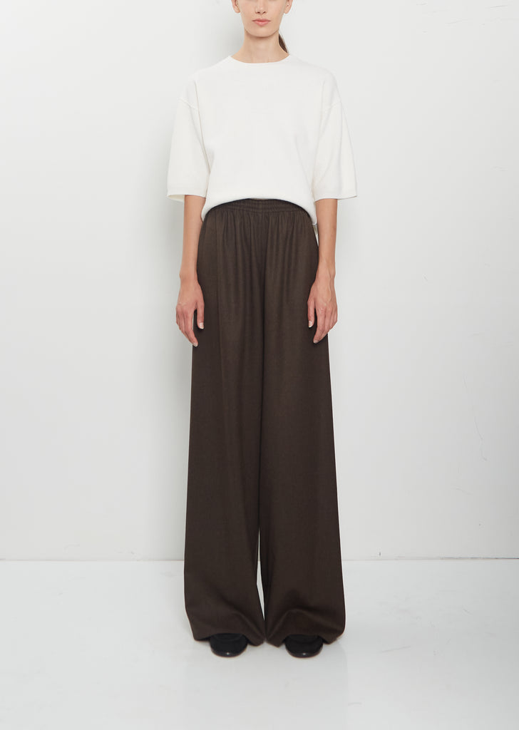 Wool Flannel Pajama Pants — Brown
