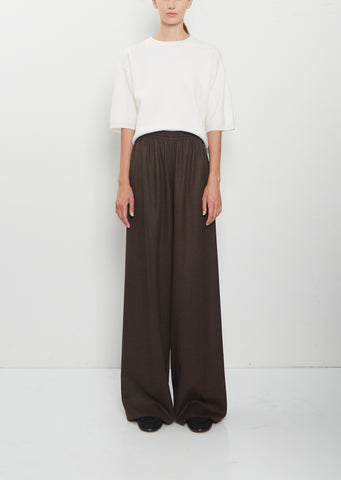 Wool Flannel Pajama Pants — Brown