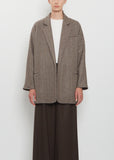 Herringbone Cashmere Blazer — Dark Taupe
