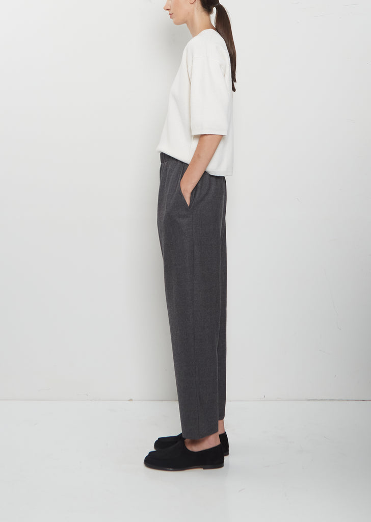 Wool Flannel Carrot Pants — Medium Grey