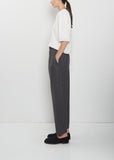 Wool Flannel Carrot Pants — Medium Grey