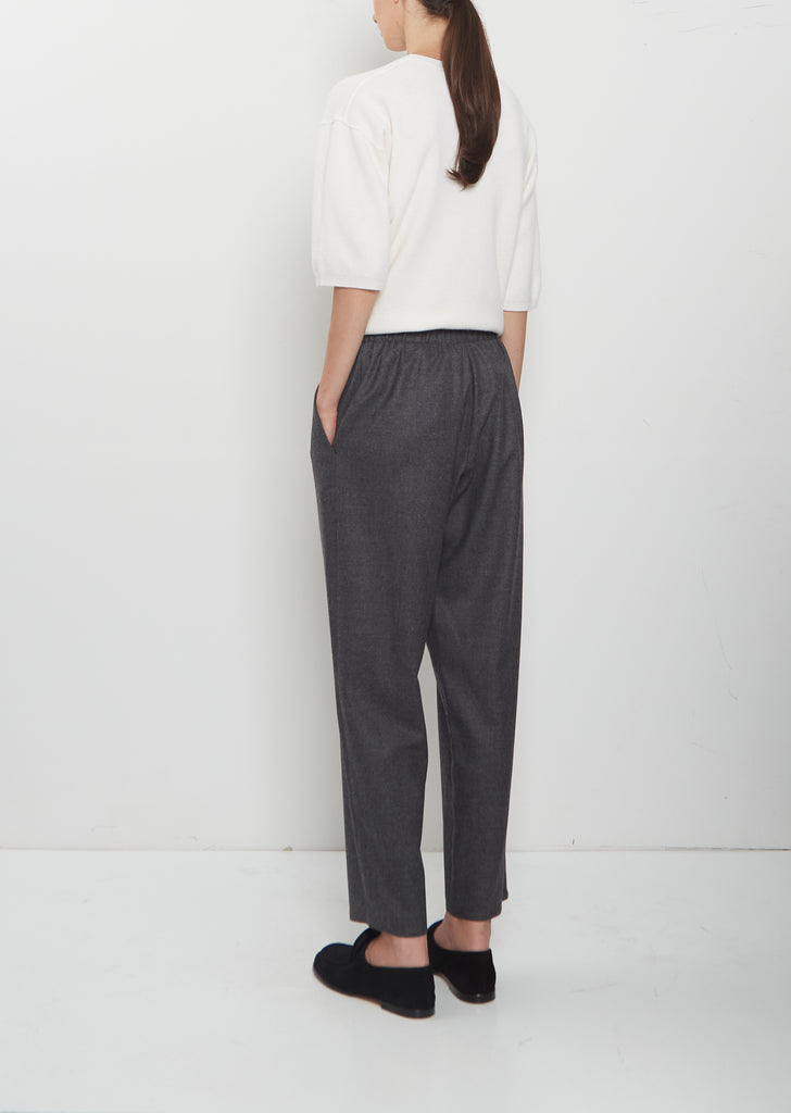 Wool Flannel Carrot Pants — Medium Grey