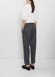 Wool Flannel Carrot Pants — Medium Grey