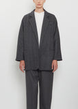 Herringbone Cashmere Blazer — Charcoal