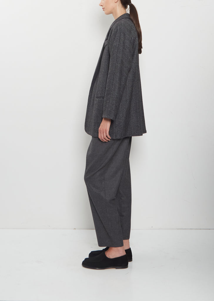 Herringbone Cashmere Blazer — Charcoal