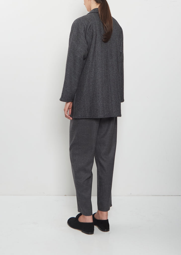 Herringbone Cashmere Blazer — Charcoal