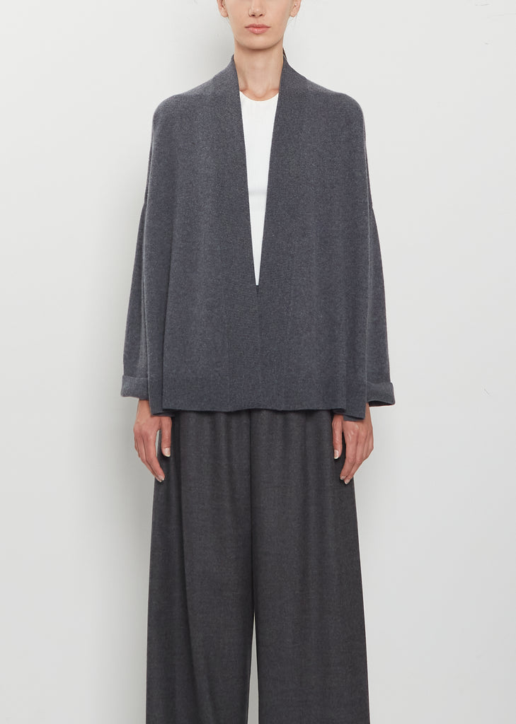 Cashmere Ribbed Trim Cardigan