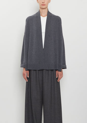 Cashmere Ribbed Trim Cardigan
