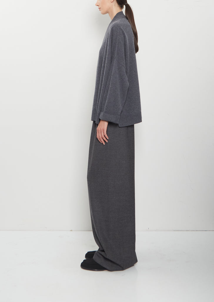 Cashmere Ribbed Trim Cardigan