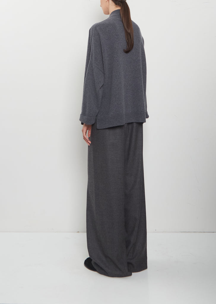 Cashmere Ribbed Trim Cardigan