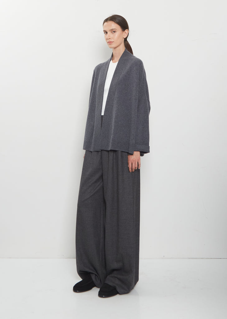Cashmere Ribbed Trim Cardigan
