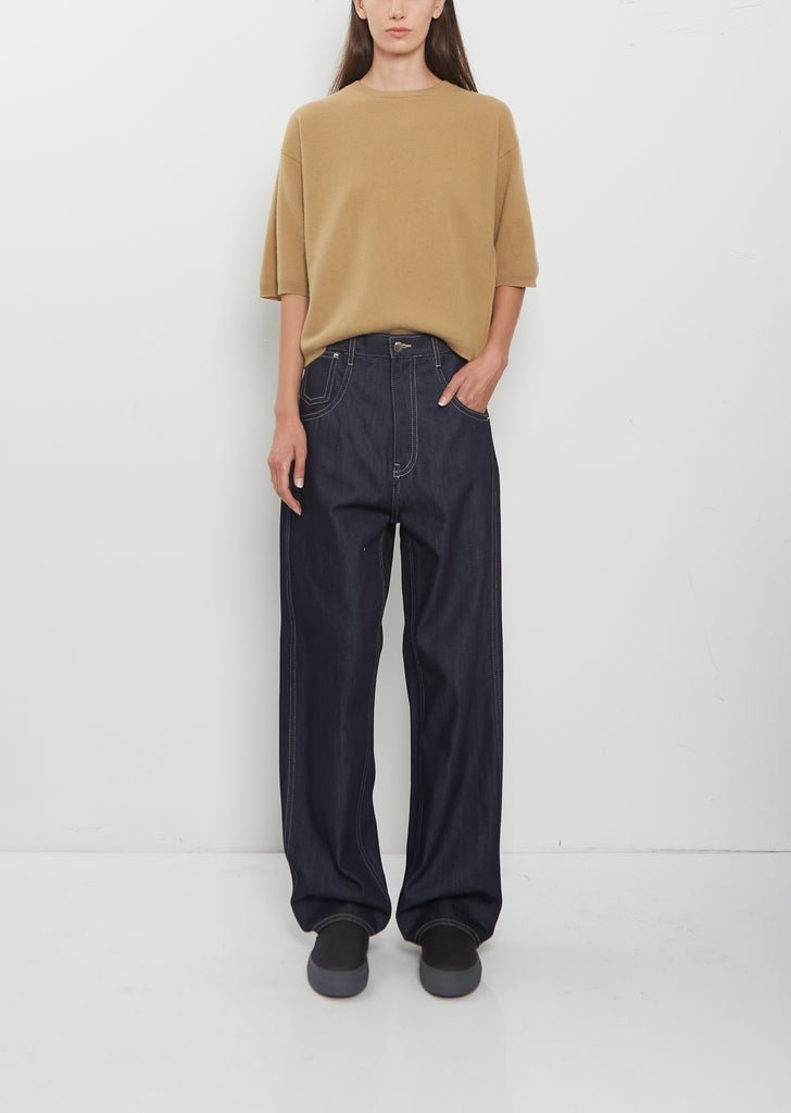 Phill Raw Cotton Denim with Contrast Stitching Pants