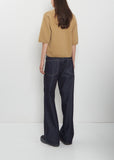 Melody 1-Ply Superfine Wool Short Sleeve Sweater — Camel