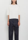 Melody 1-Ply Superfine Wool Short Sleeve Sweater — Wool White