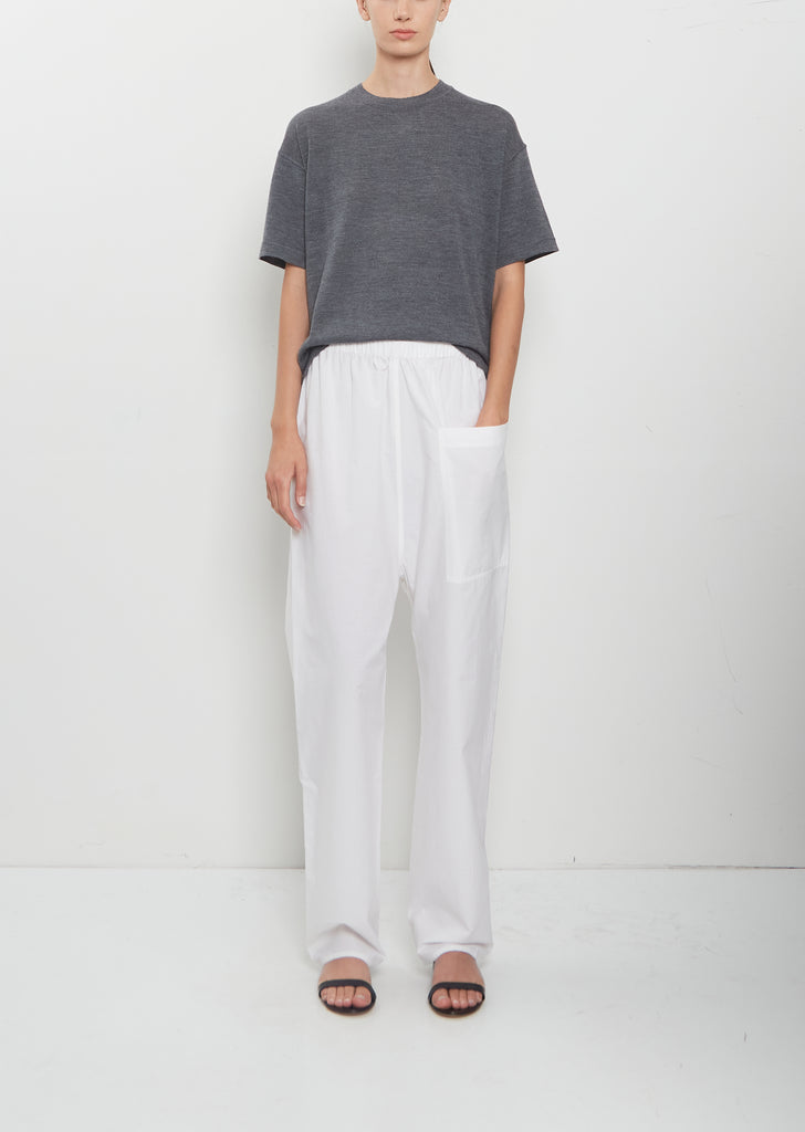 Paz Brushed Cotton Voile Pants — White