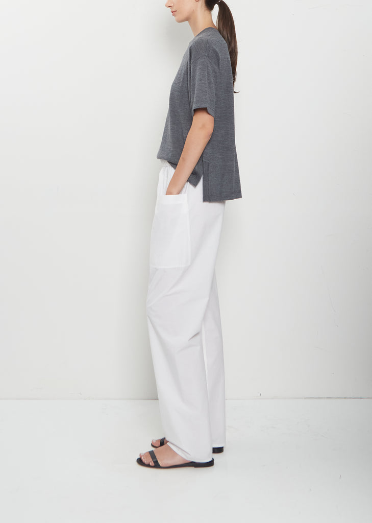 Paz Brushed Cotton Voile Pants — White