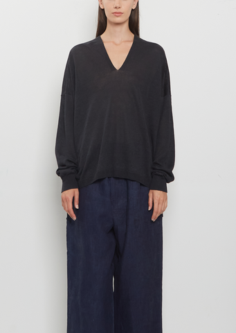 Side Panel V-Neck Sweater