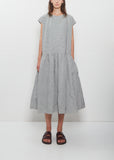 Gingham Check Cotton Dress — Dark Turquoise