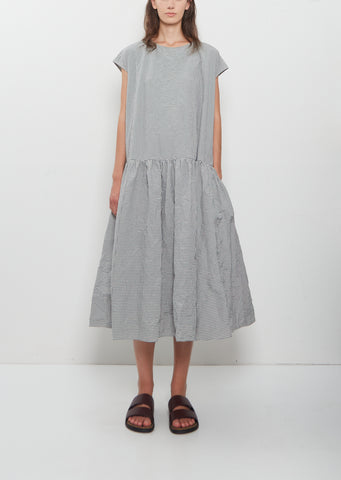 Gingham Check Cotton Dress — Dark Turquoise