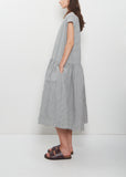 Gingham Check Cotton Dress — Dark Turquoise