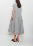 Gingham Check Cotton Dress — Dark Turquoise