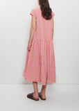 Gingham Check Cotton Dress — Raspberry