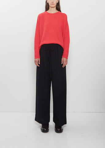 Plain Wool Pull-On Trousers