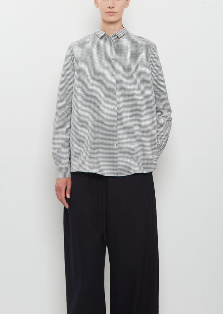 Vichy Cotton Gingham Check Buttoned Shirt