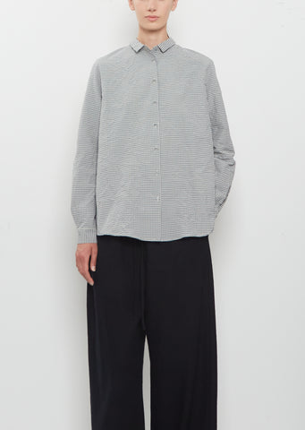 Vichy Cotton Gingham Check Buttoned Shirt