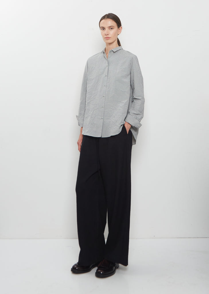 Vichy Cotton Gingham Check Buttoned Shirt