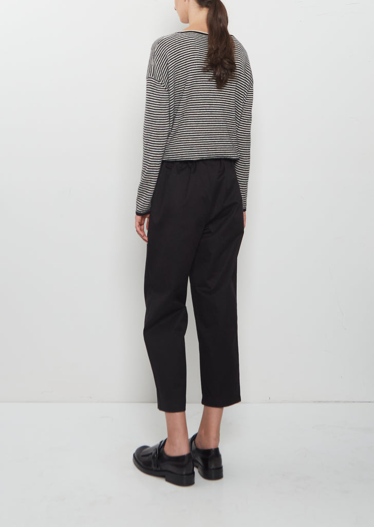 Tapered Pull-On Trousers — Black