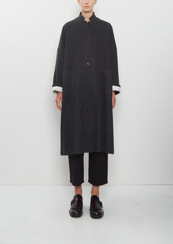 Cashmere Herringbone Long Coat