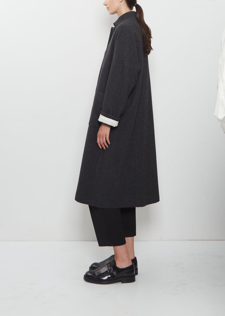 Cashmere Herringbone Long Coat