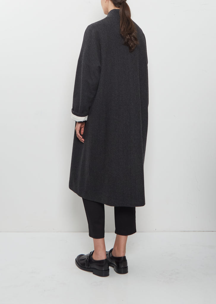 Cashmere Herringbone Long Coat