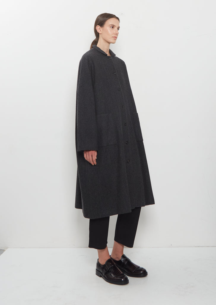 Cashmere Herringbone Long Coat