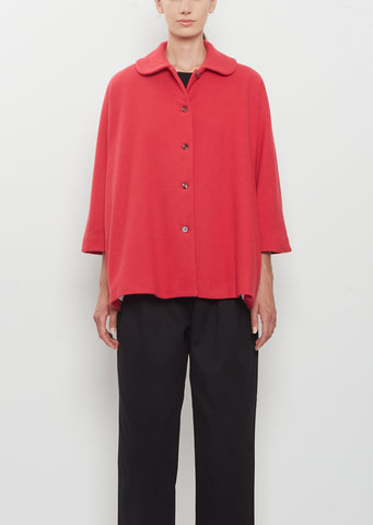 Round Collar 3/4 Kimono Sleeve Cashmere Jacket