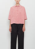 3/4 Kimono Sleeve Vichy Check Cotton Shirt