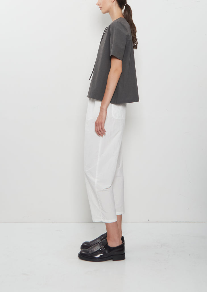 Boxy Ribbon Japanese Cotton Linen Top