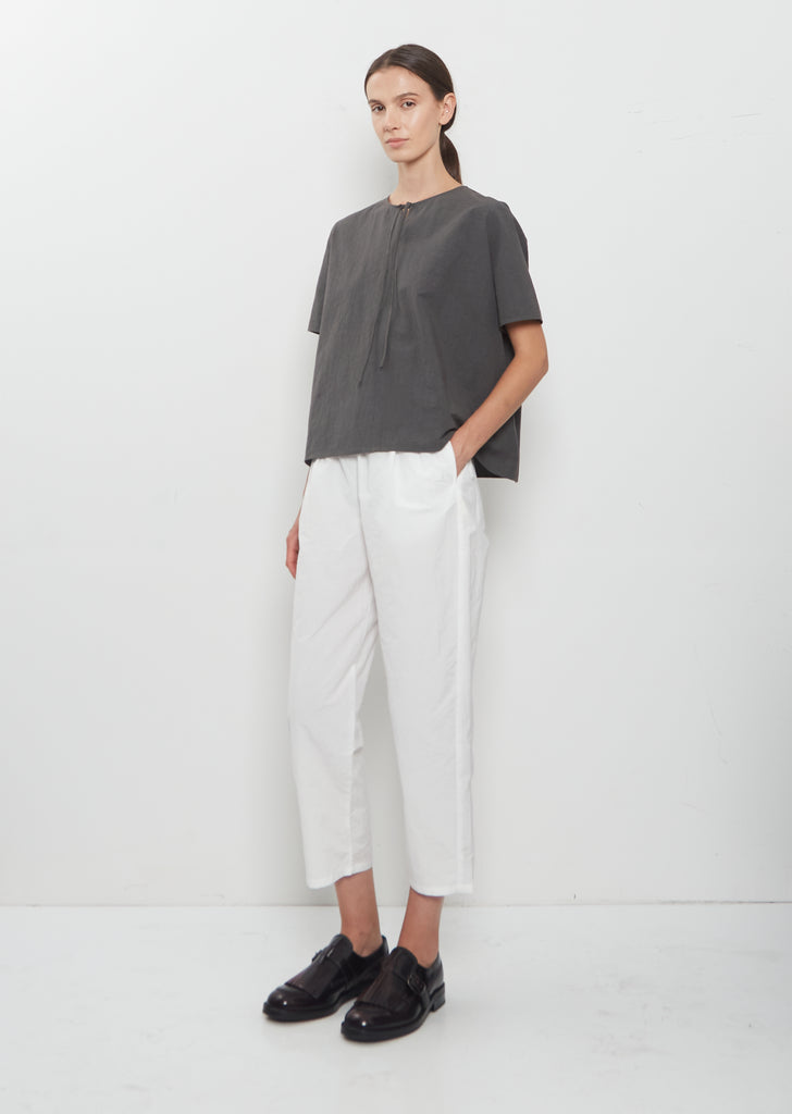 Boxy Ribbon Japanese Cotton Linen Top