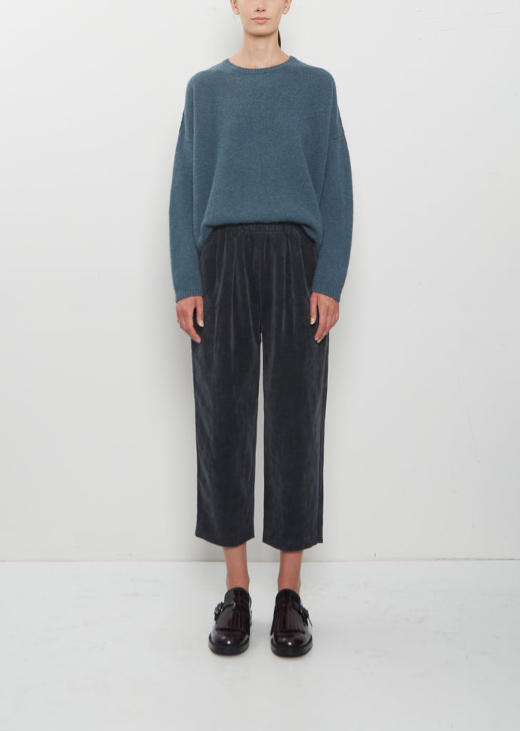Pull-On Tapered Velvet Trousers