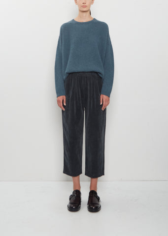 Pull-On Tapered Velvet Trousers
