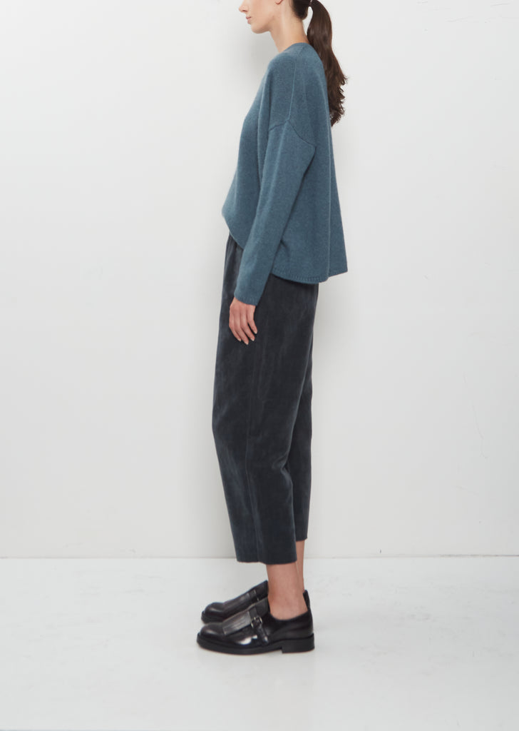 Pull-On Tapered Velvet Trousers