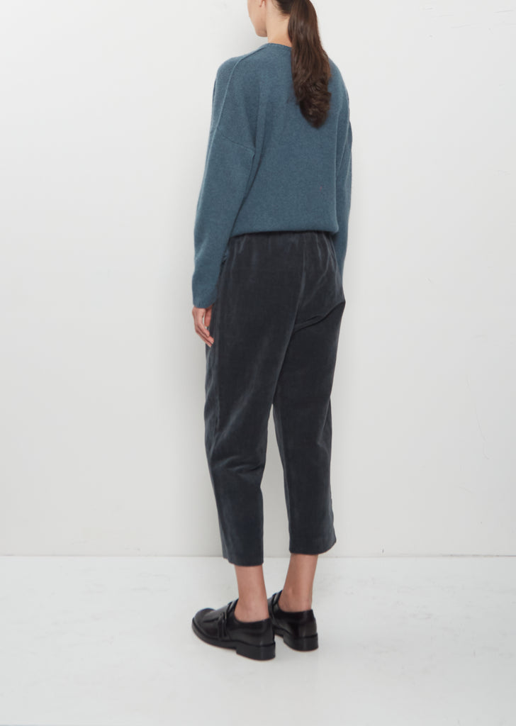Pull-On Tapered Velvet Trousers