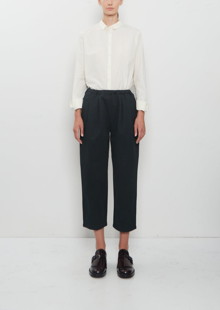 Tapered Pull-On Trousers — Bottle Green