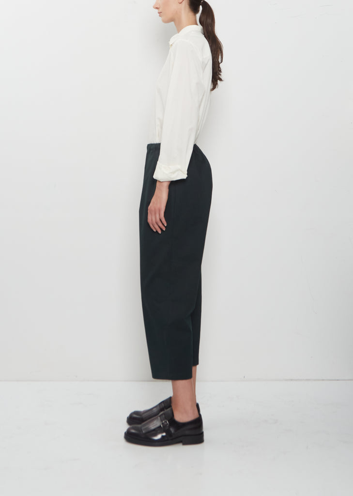 Tapered Pull-On Trousers — Bottle Green