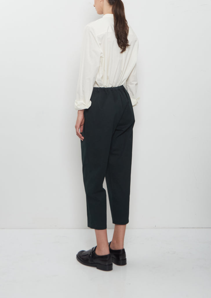 Tapered Pull-On Trousers — Bottle Green