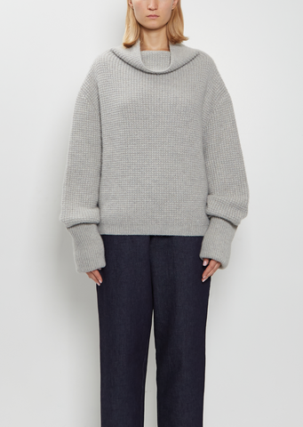 Kimono Sleeve Cashmere Sweater — Silver Grey