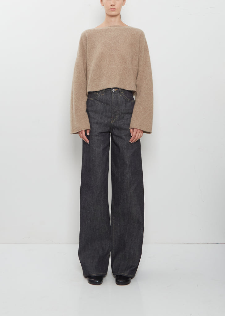 1920s Wide Straight Denim Pants