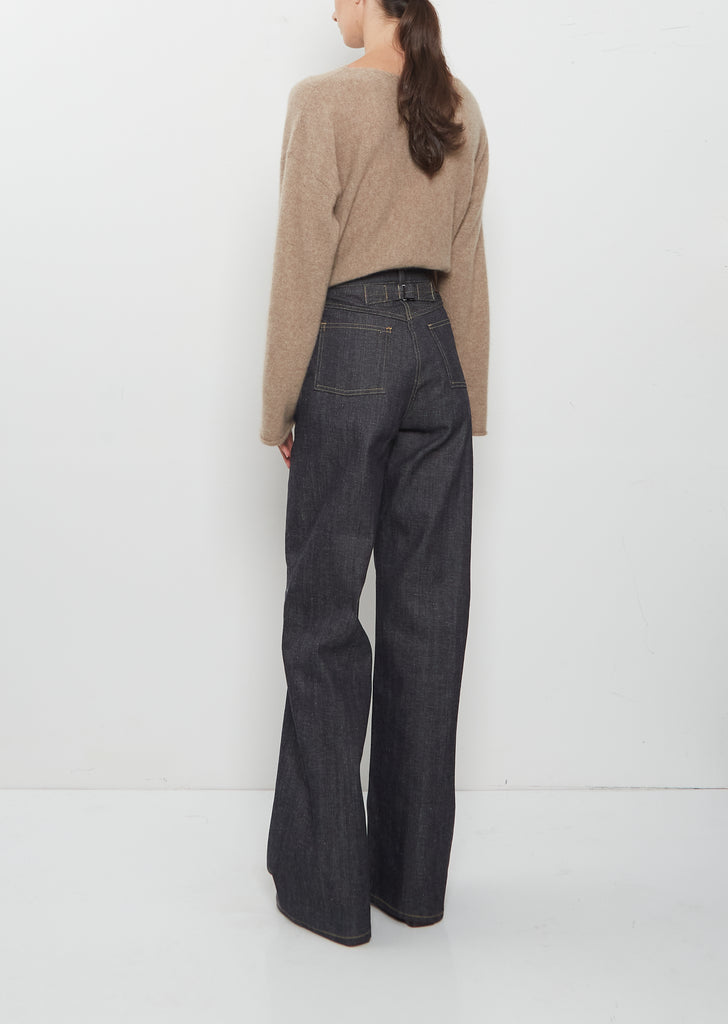 1920s Wide Straight Denim Pants