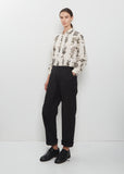 Brushed Cotton Back Satin Baker Pants — Black